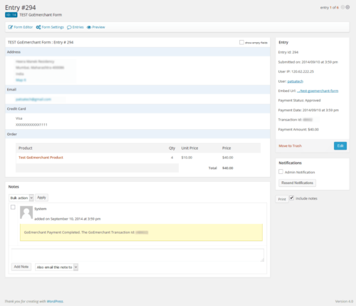 GoEmerchant Payment Gateway for Gravity Forms