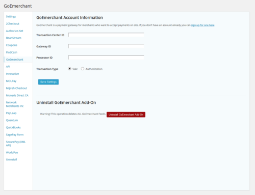GoEmerchant Payment Gateway for Gravity Forms