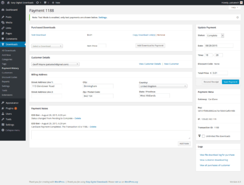 CardSave Redirect Gateway for Easy Digital Downloads