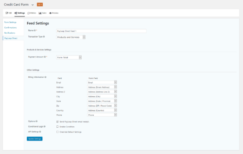 PayLeap Direct Gateway for Gravity Forms