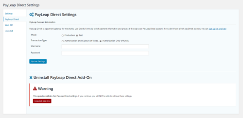 PayLeap Direct Gateway for Gravity Forms