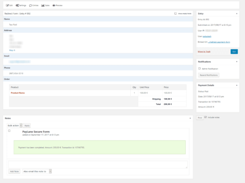 PayLane Secure Form Gateway for Gravity Forms