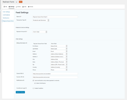 PayLane Secure Form Gateway for Gravity Forms