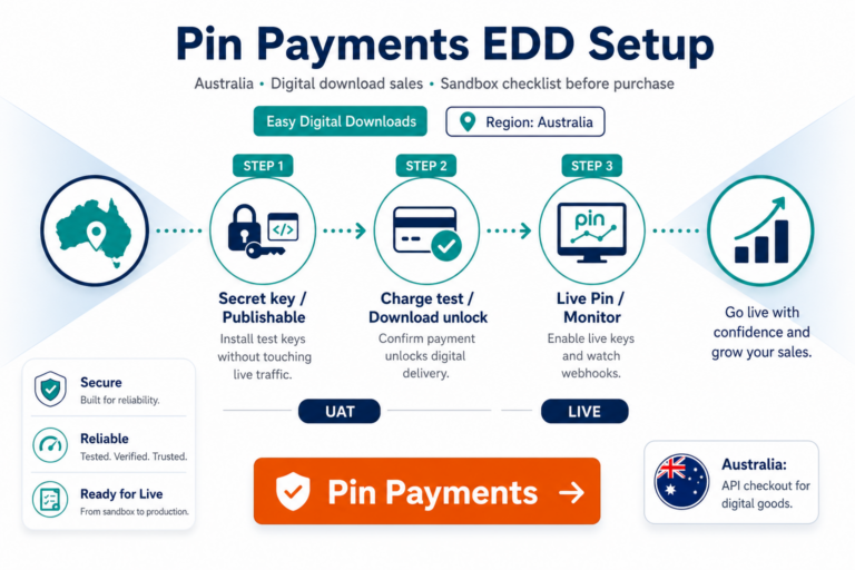 Featured image: Pin Payments for Easy Digital Downloads: setup, sandbox tests, and purchase checklist