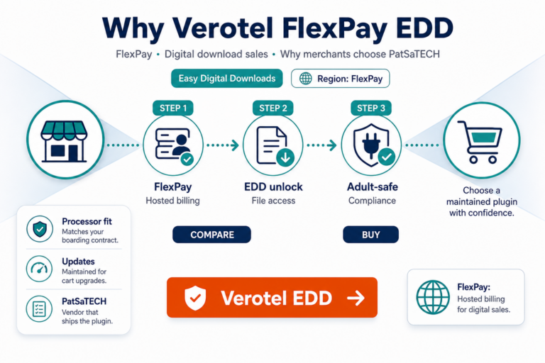 Featured image: Why Verotel FlexPay for Easy Digital Downloads: when hosted billing fits digital sales
